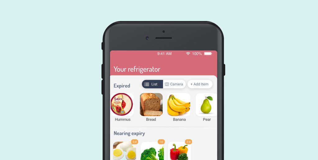 App screenshot for the food tracker app